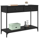 Console Table Black Oak 100 x 34,5 x 75 cm Engineered Wood - Side View