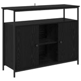 Sideboard Black Oak 100 x 35 x 80 cm Engineered Wood