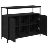 Sideboard Black Oak 100 x 35 x 80 cm Engineered Wood
