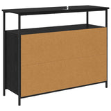 Sideboard Black Oak 100 x 35 x 80 cm Engineered Wood - Low Angle