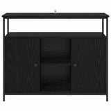 Sideboard Black Oak 100 x 35 x 80 cm Engineered Wood - Rear View