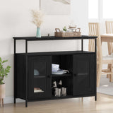Sideboard Black Oak 100 x 35 x 80 cm Engineered Wood