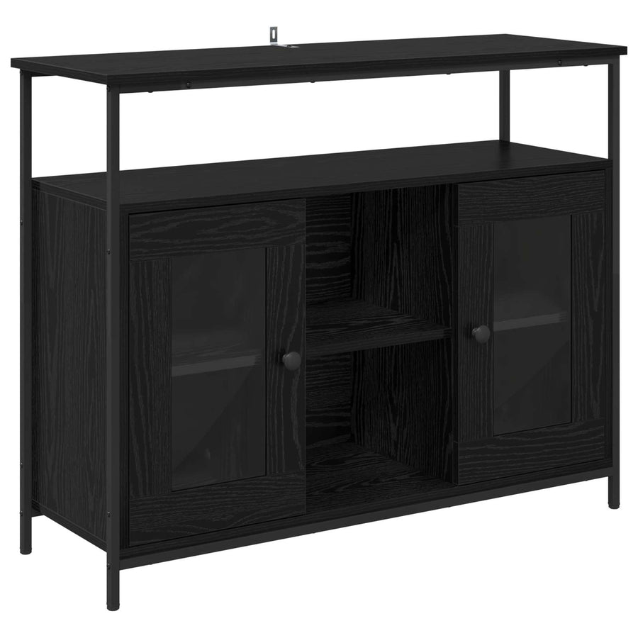 Sideboard Black Oak 100 x 35 x 80 cm Engineered Wood