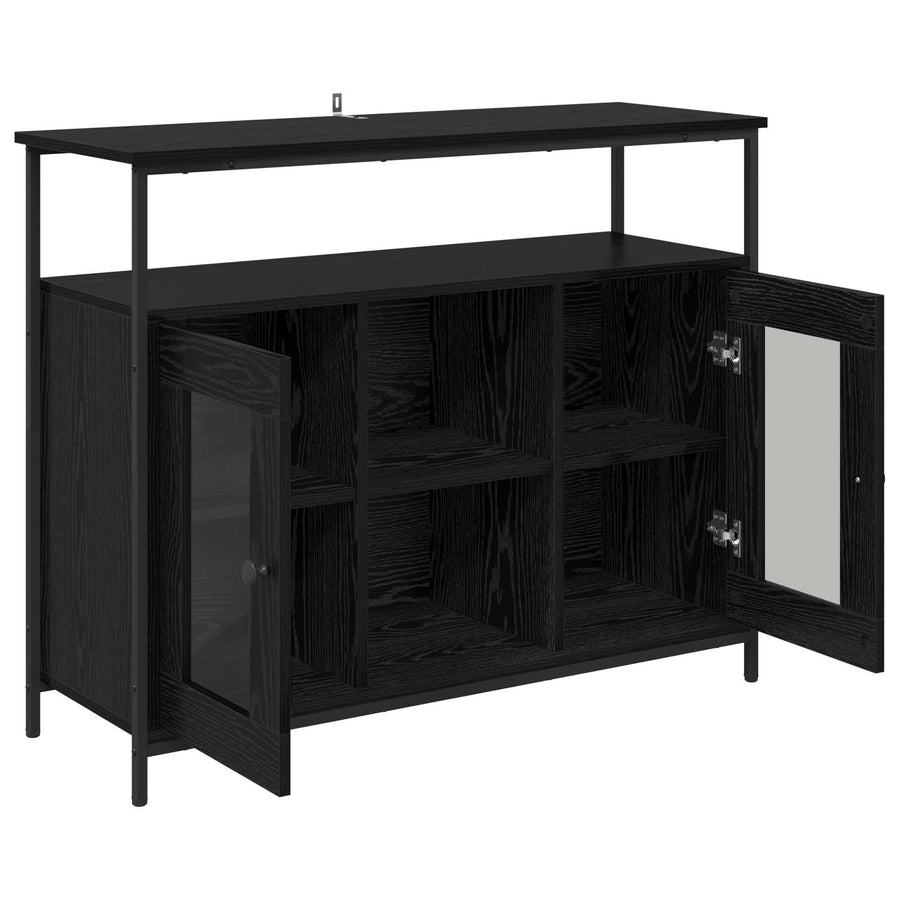 Sideboard Black Oak 100 x 35 x 80 cm Engineered Wood