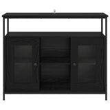Sideboard Black Oak 100 x 35 x 80 cm Engineered Wood