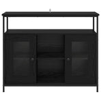 Sideboard Black Oak 100 x 35 x 80 cm Engineered Wood