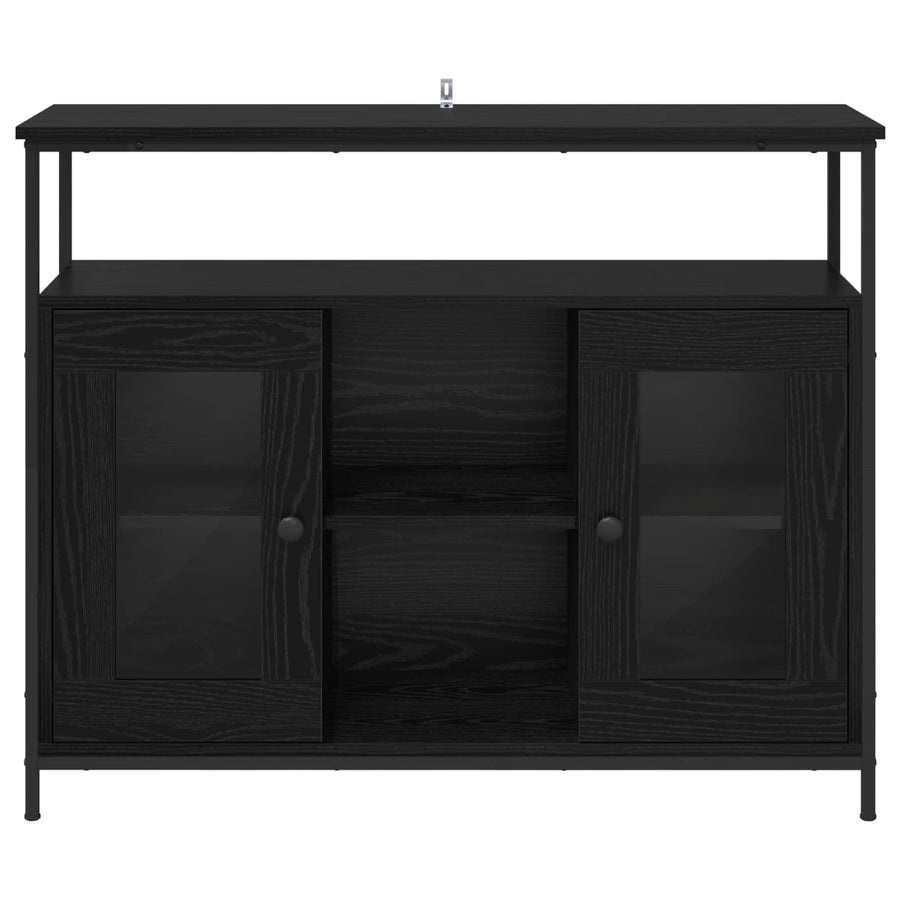 Sideboard Black Oak 100 x 35 x 80 cm Engineered Wood