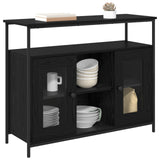 Sideboard Black Oak 100 x 35 x 80 cm Engineered Wood