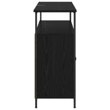 Sideboard Black Oak 100 x 35 x 80 cm Engineered Wood - Close-Up Angle