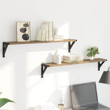 Wall Shelves with Shelf 2 pcs Artisan Oak 80 x 15 x 15,5 cm - Top-Down View