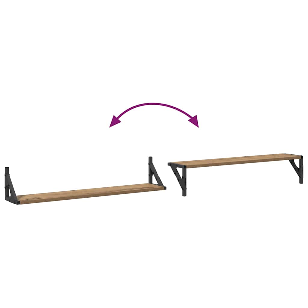 Wall Shelves 2 pcs Artisan Oak 80 x 15 x 15,5 cm