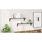Wall Shelves 2 pcs Black Oak 80 x 15 x 15,5 cm Engineered Wood