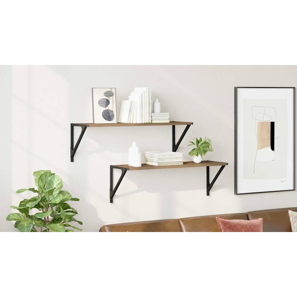 Wall Shelves Wall-Mounted 2 pcs Artisan Oak 80 x 25 x 25,5 cm