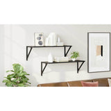 Wall Shelves 2 pcs Black Oak 80 x 25 x 25,5 cm Engineered Wood - Extra Image