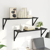 Wall Shelves 2 pcs Black Oak 80 x 25 x 25,5 cm Engineered Wood - Top-Down View