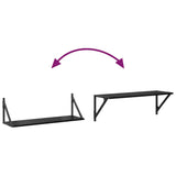 Wall Shelves 2 pcs Black Oak 80 x 25 x 25,5 cm Engineered Wood - Extra Image