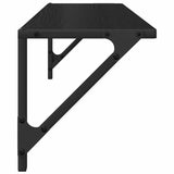 Wall Shelves 2 pcs Black Oak 80 x 25 x 25,5 cm Engineered Wood - Close-Up Angle