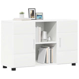 Sideboard FLORIN 88,5 x 30,5 x 55,5 cm White Engineered Wood - Side View