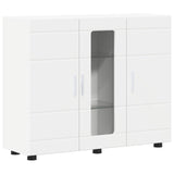 Wooden Cabinet White Engineered Wood - Front View