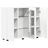 Wooden Cabinet White Engineered Wood - 45-Degree Angle
