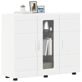 Wooden Cabinet White Engineered Wood - Side View