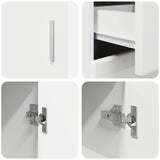 Sideboard FLORIN 88,5 x 30,5 x 73 cm White Engineered Wood - Extra Image