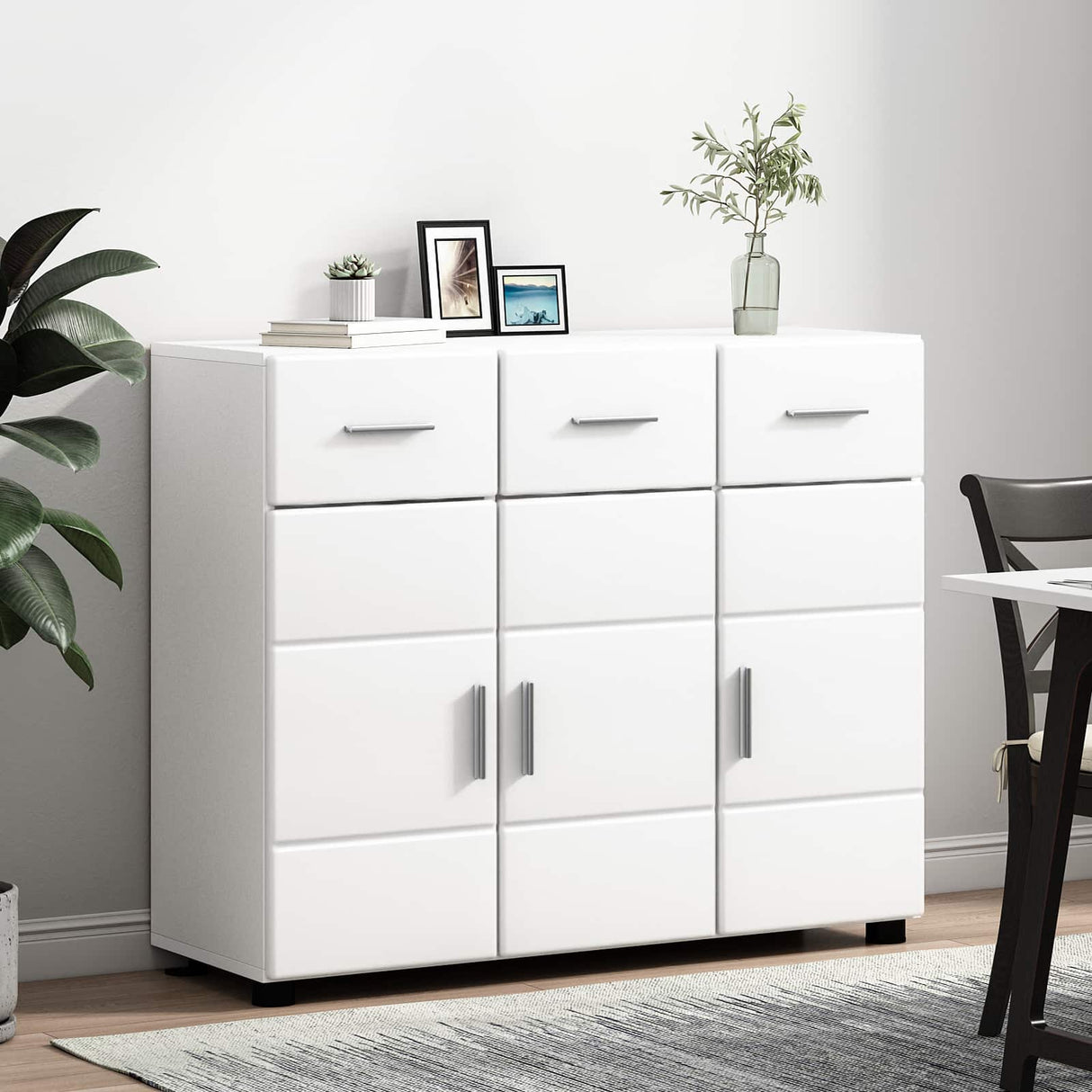 Sideboard FLORIN 88,5 x 30,5 x 73 cm White Engineered Wood