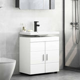 Bathroom Basin Cabinet with Storage TULUM White 60 x 34 x 63 cm - Top-Down View