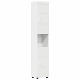 Bathroom Cabinet Set TULUM White 37 x 31,5 x 203 cm - Front View