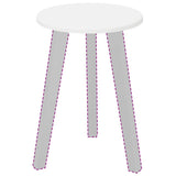 Table Top White 30 x 30 x 1.5 cm Engineered wood - Side View