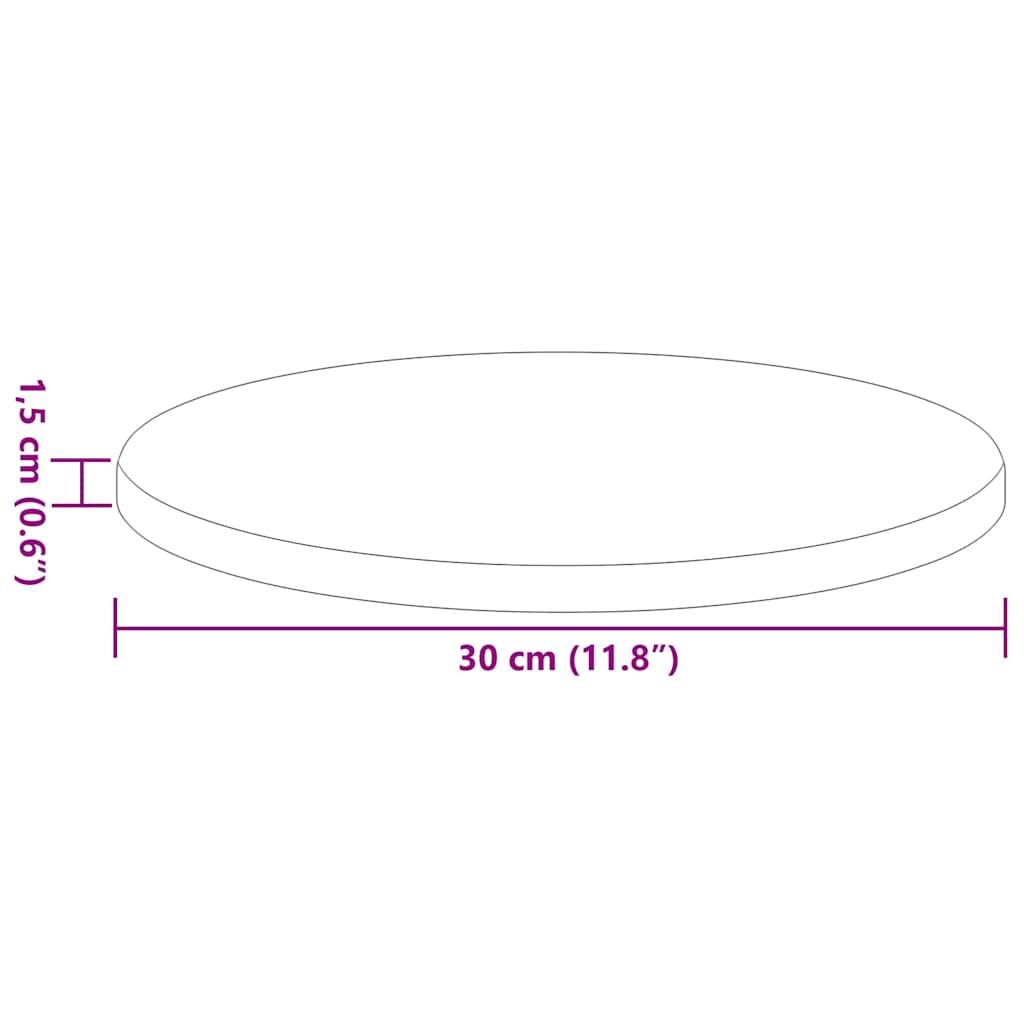 Table Top Ø 30 x 1,5 cm Round Engineered Wood White
