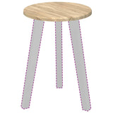 Table Top Sonoma oak 30 x 30 x 1.5 cm Engineered wood - Side View