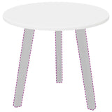 Table Top White 50 x 50 x 1.5 cm Engineered wood - Side View