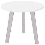 Table Top Ø 50 x 1,5 cm Round Engineered Wood White