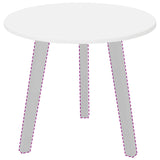 Table Top Ø 50 x 1,5 cm Round Engineered Wood White - Side View