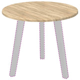 Table Top Sonoma oak 50 x 50 x 1.5 cm Engineered wood - Side View