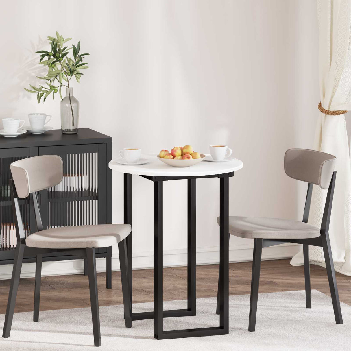 Table Top Ø 60 x 1,5 cm Round Engineered Wood White