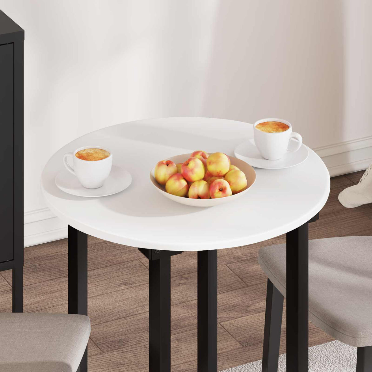 Table Top Ø 60 x 1,5 cm Round Engineered Wood White