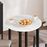 Table Top Ø 60 x 1,5 cm Round Engineered Wood White - Top-Down View