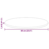 Table Top Ø 60 x 1,5 cm Round Engineered Wood Sonoma Oak