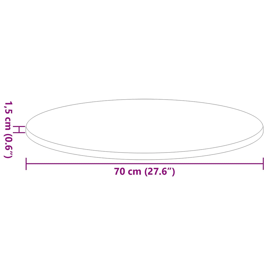 Table Top Ø 70 x 1,5 cm Round Engineered Wood Sonoma Oak