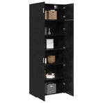 Storage Cabinet 3 pcs Black Oak 80 x 42,5 x 225 cm