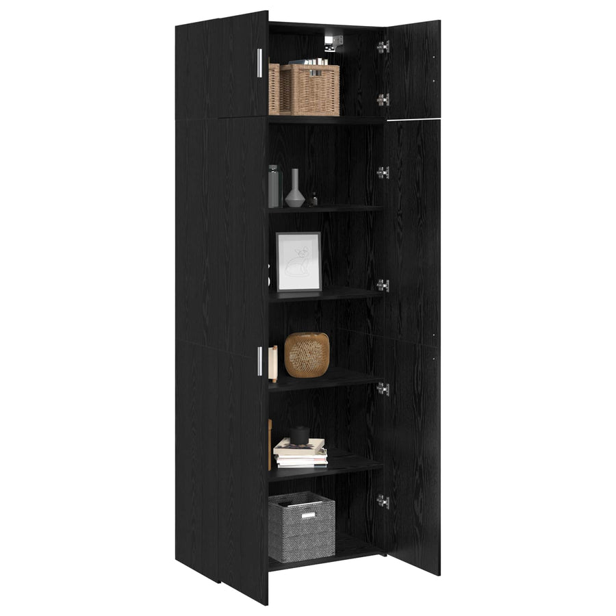 Storage Cabinet 3 pcs Black Oak 80 x 42,5 x 225 cm