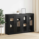 Wall Mounted Cabinets 2 pcs Black oak 69,5 x 34 x 90 cm - Top-Down View
