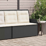 Garden Bench 2-Seaters Black and Cream White Poly Rattan