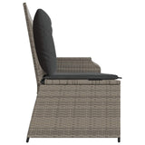 Garden Bench with Cushion Grey Poly rattan - 45-Degree Angle
