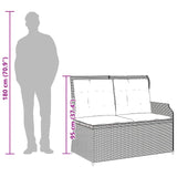 Garden Bench with Cushion Grey Poly rattan - Extra Image