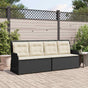 Garden Bench with Cushion Black Poly rattan
