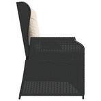 Garden Bench with Cushion Black Poly rattan