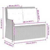 Garden Bench with Cushion Black Poly rattan - Extra Image